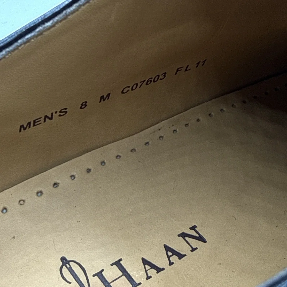 Cole Haan Black Lace Ups‎ Dress Shoes Size 8M Pre-owned Air Insoles